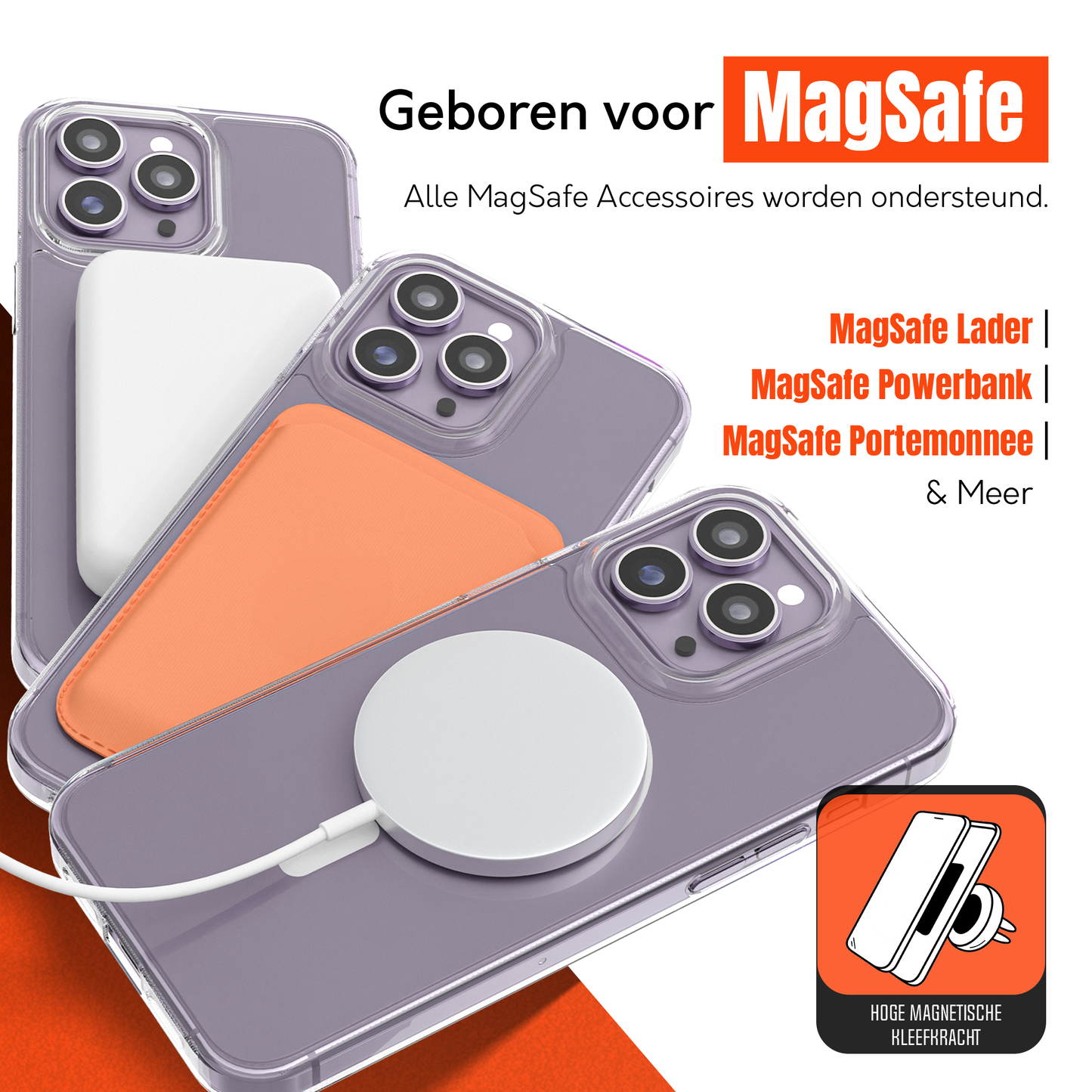 My Case Transparant MagSafe Hoesje voor iPhone 14 Pro – Slank, Sterk & MagSafe-Klaar