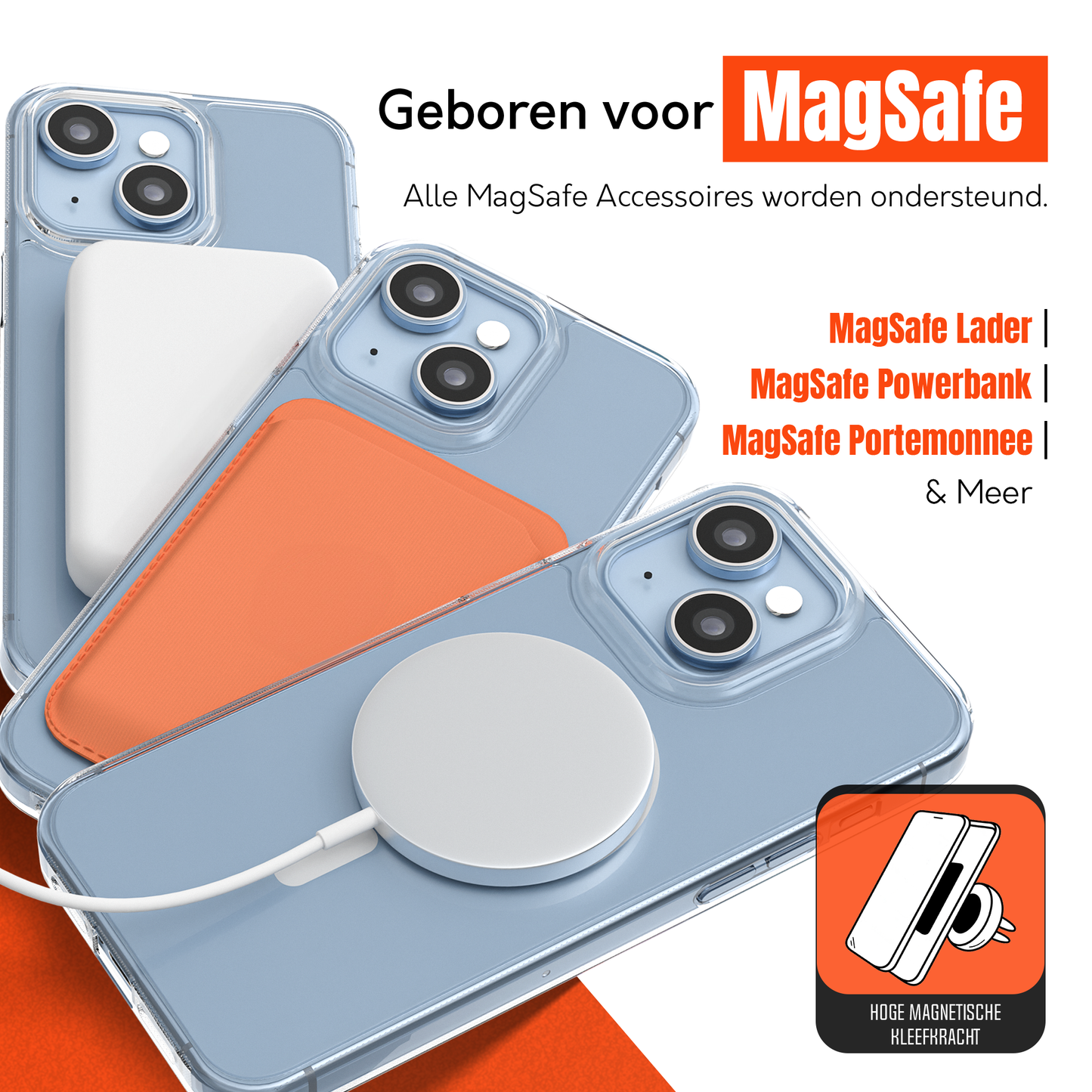 My Case Transparant MagSafe Hoesje voor iPhone 14 – Slank, Sterk & MagSafe-Klaar