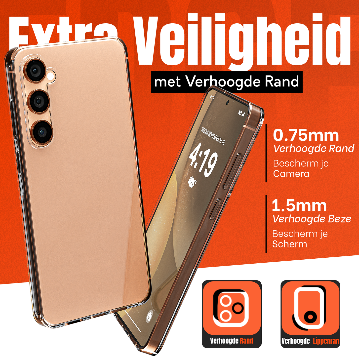 My Case Transparante Hoes voor Samsung Galaxy S24 – Langdurig Helder