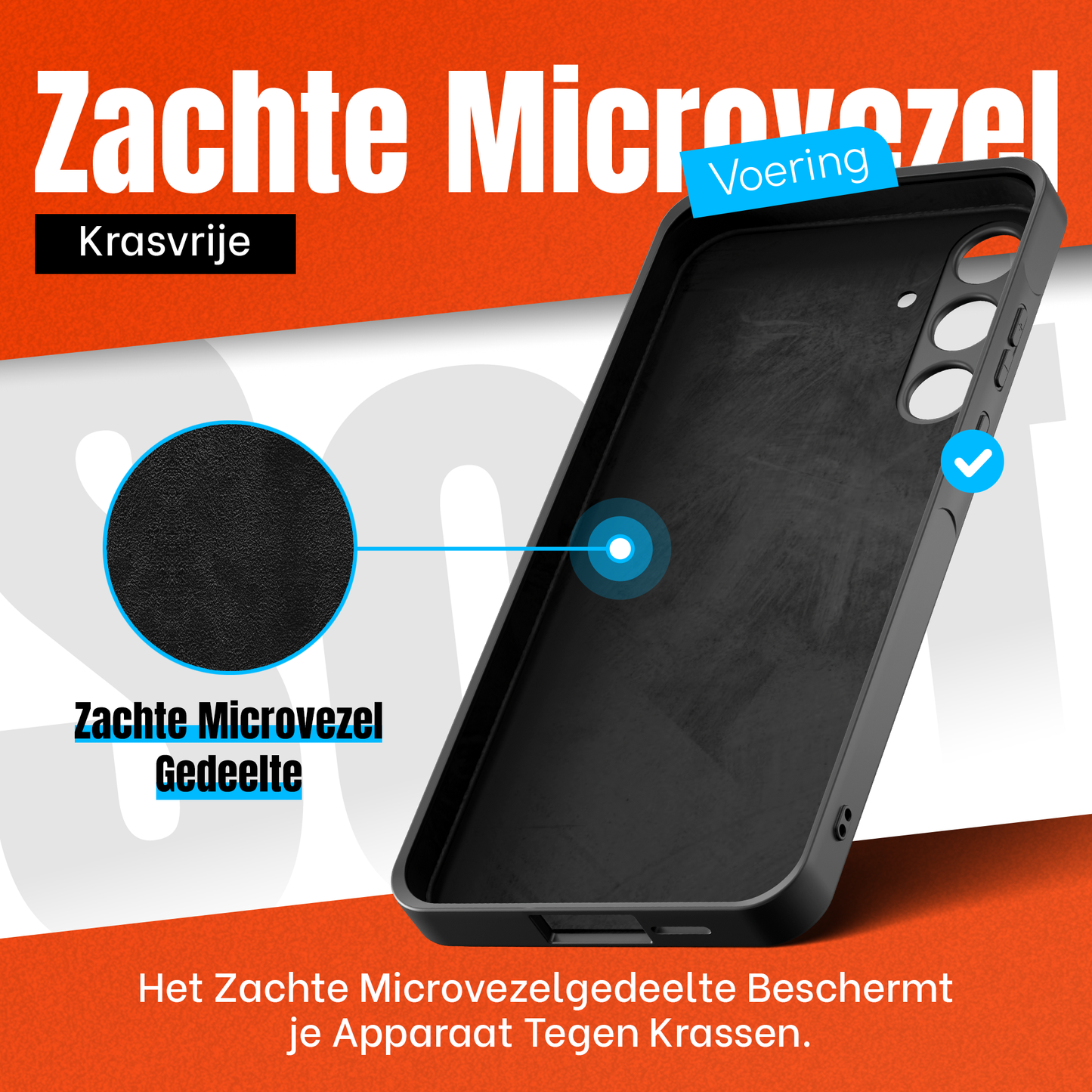 Samsung A56 Hoesje Zwart - 2x Screenprotector – Anti-Shock Case + Beschermglas