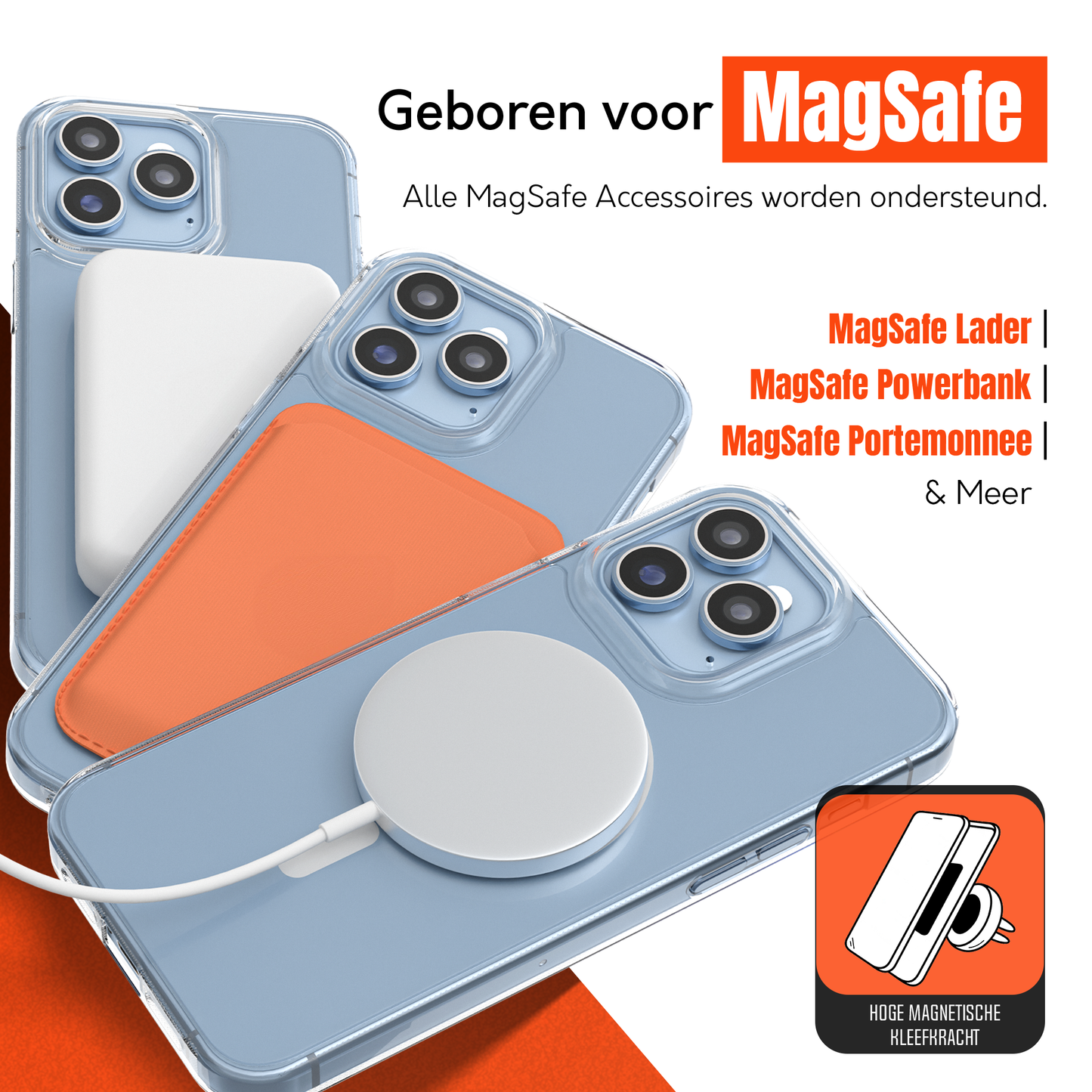 My Case Transparant MagSafe Hoesje voor iPhone 13 Pro – Slank, Sterk & MagSafe-Klaar