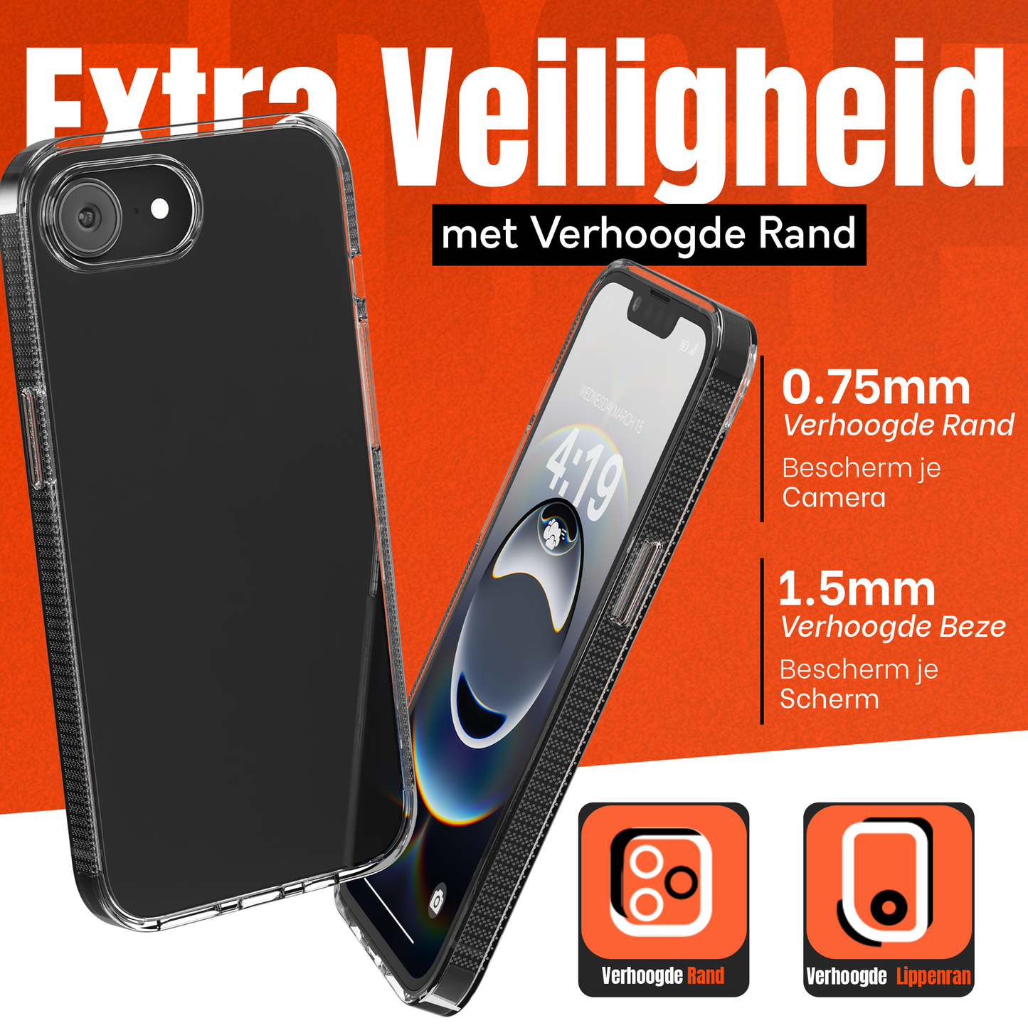 My Case Transparante Hoesje voor Apple iPhone 16e – Langdurig Helder