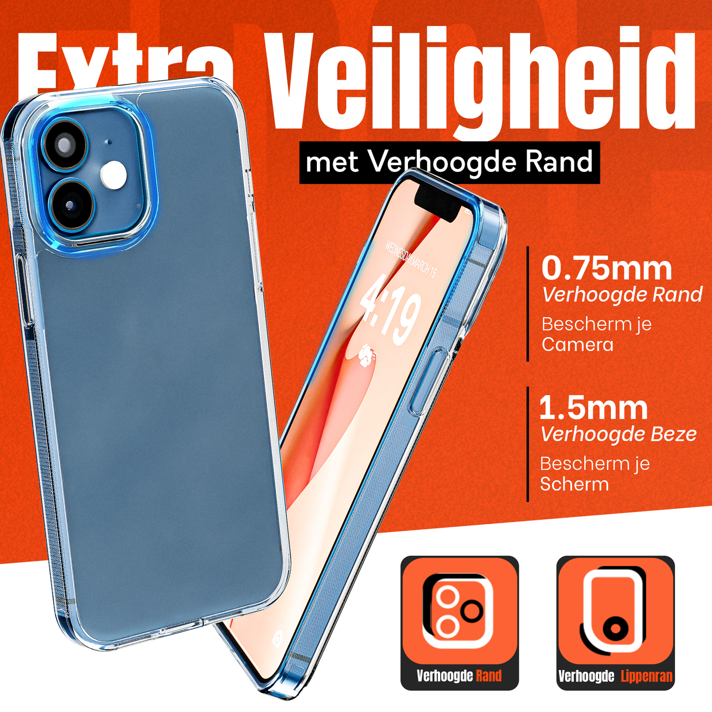 My Case Transparante Hoes voor iPhone 12/12 Pro – Langdurig Helder