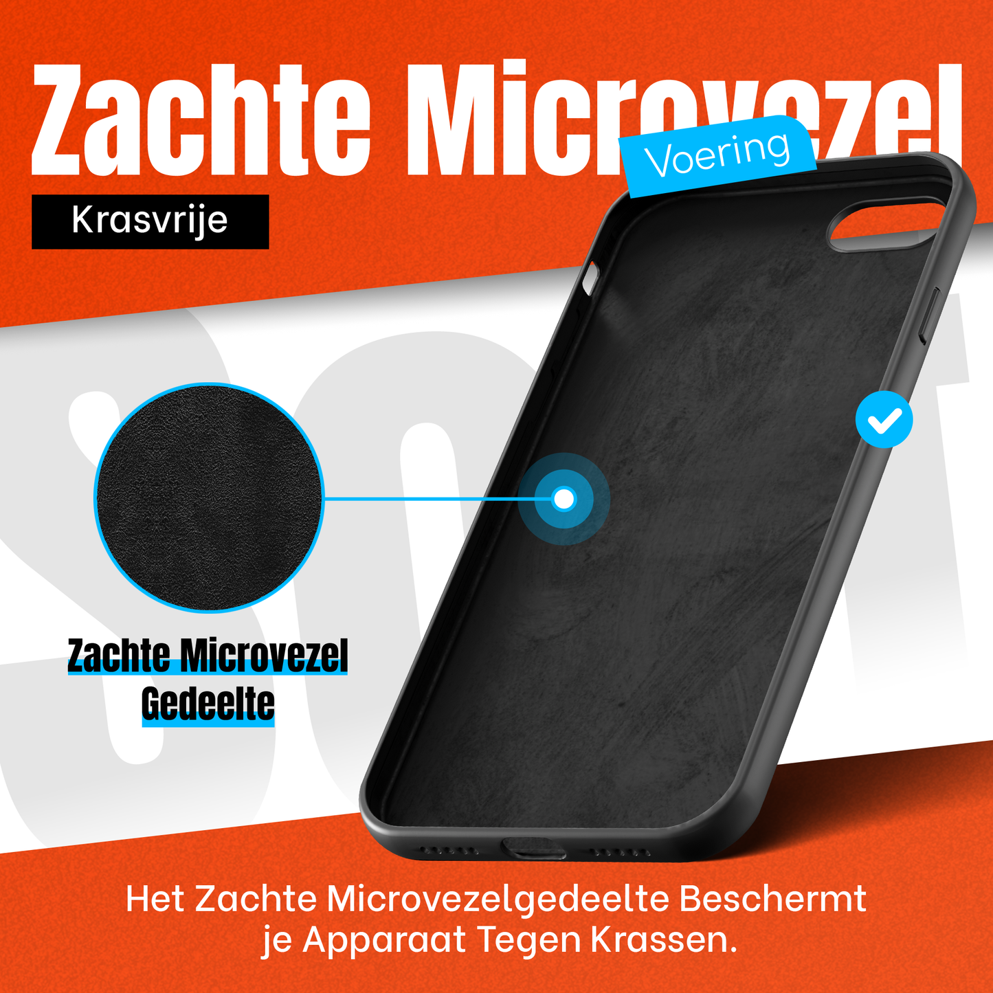 My Case Combo: Zwarte Siliconen Hoes met 2 Screenprotectors voor iPhone SE 2022 – Extra Veiligheid