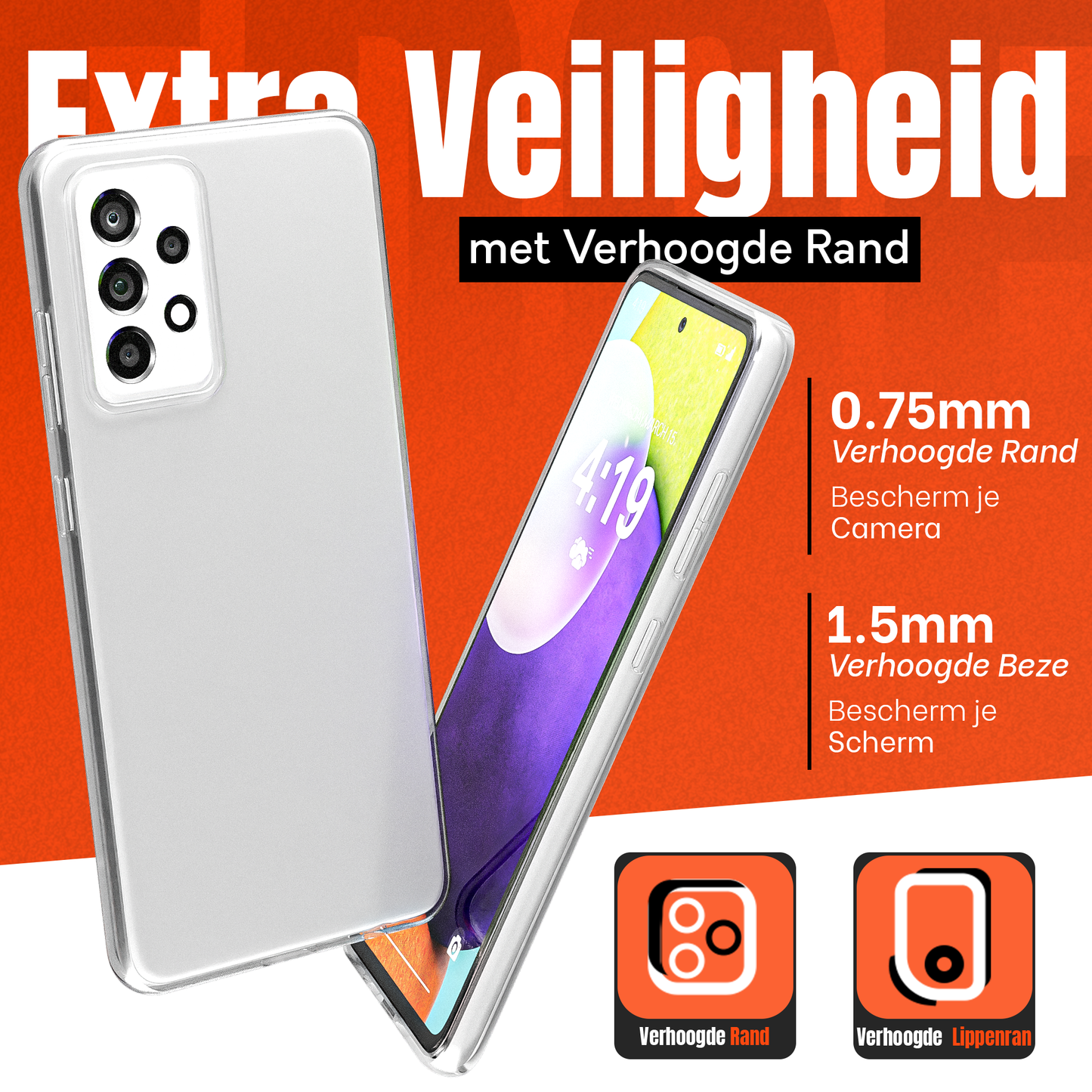 My Case Transparante Hoes voor Samsung Galaxy A52 – Langdurig Helder