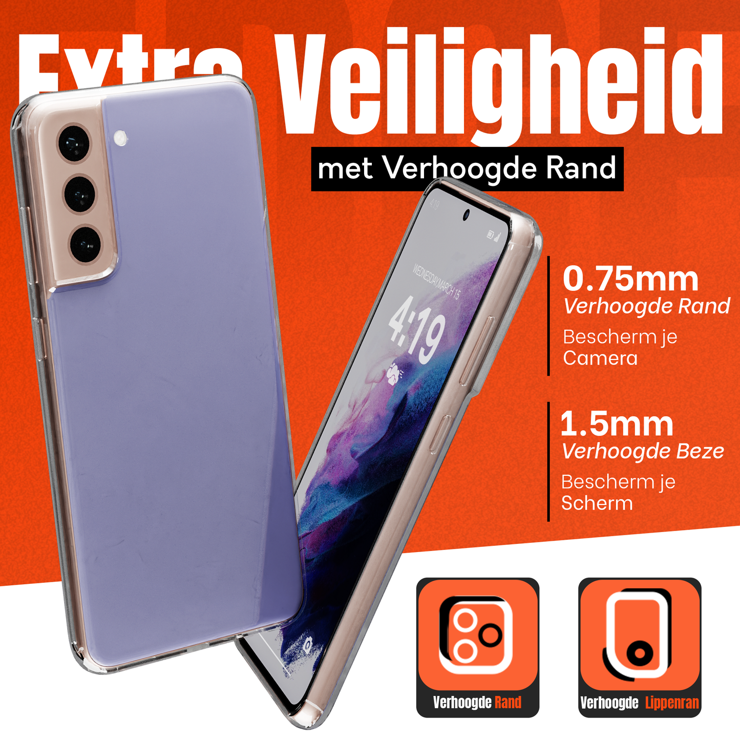 My Case Transparante Hoes voor Samsung Galaxy S21 – Langdurig Helder