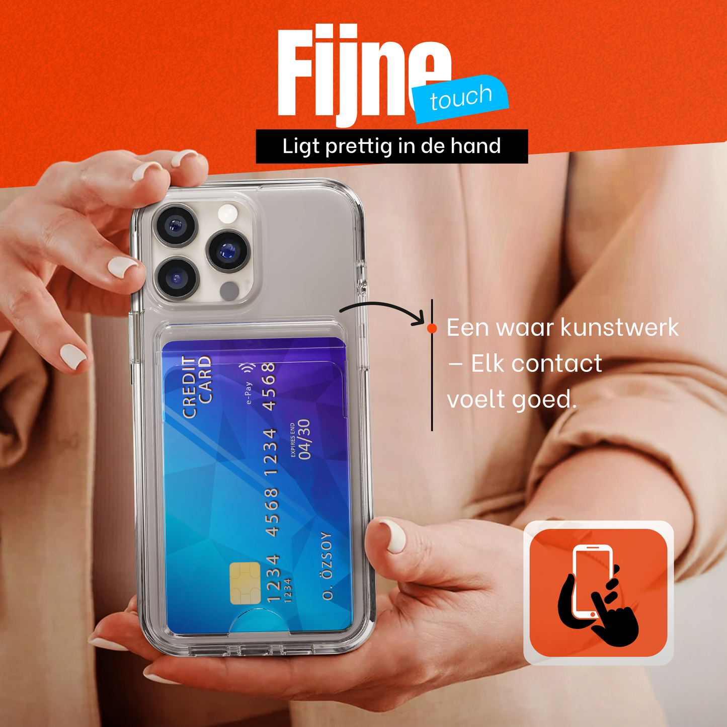 Crystal Clear Hard Case with Card Holder for iPhone 15 Pro