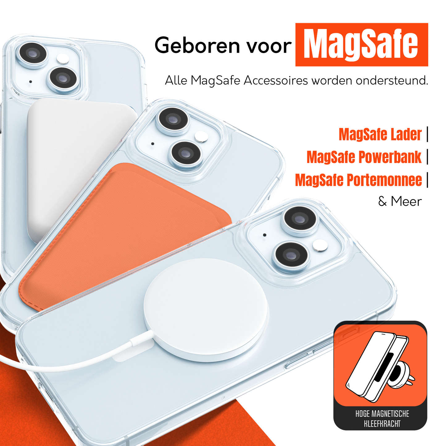My Case Transparant MagSafe Hoesje voor iPhone 15 – Slank, Sterk & MagSafe-Klaar