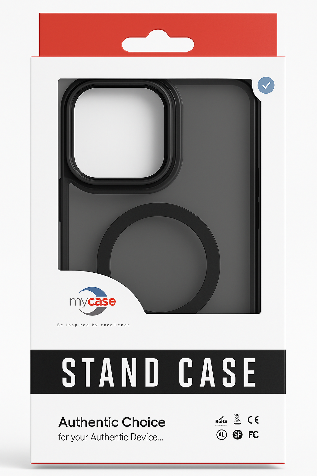 My Case - Hoesje geschikt voor iPhone 16 Pro Max MagSafe - Zwart - Draadloos Opladen - Standaard - Soepele Metalen Knoppen