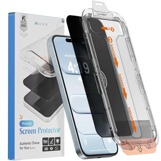 REOVO Privacy Screen Protector - Geschikt voor iPhone 17 Air - Gorilla Glass Extra Hard - Installatie Tool
