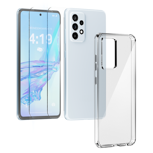 My Case Combo: Transparante Hoes met 2 Screenprotectors voor Samsung Galaxy A53 – Extra Veiligheid