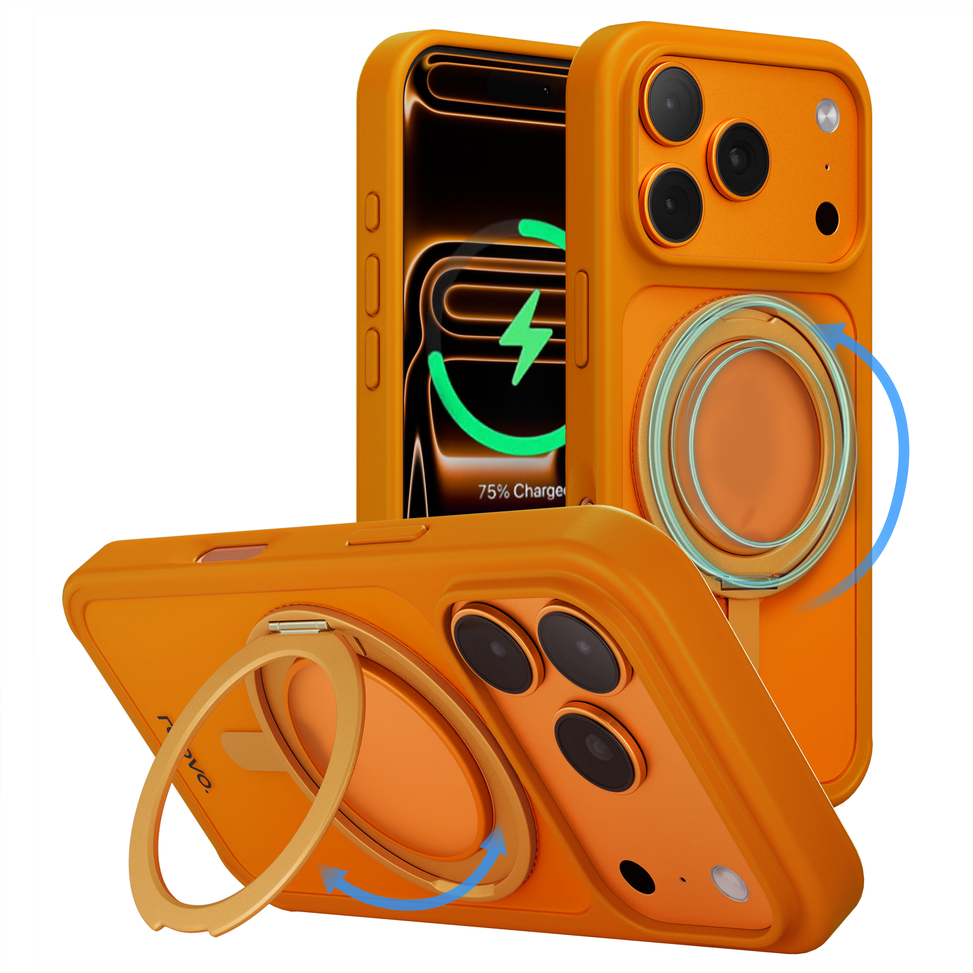 iPhone 17 Pro Max hoesje Oranje Magsafe 360 telefoonstandaard