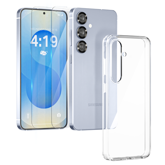 My Case Combo: Transparante Hoes met 2 Screenprotectors voor Samsung Galaxy S25 – Extra Veiligheid