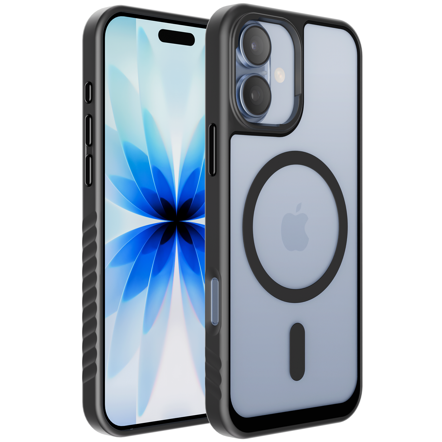 Reovo - Hoesje geschikt voor iPhone 17- Zwart - Transparant - geschikt voor MagSafe - Anti-slip case