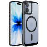 Reovo - Hoesje geschikt voor iPhone 17- Zwart - Transparant - geschikt voor MagSafe - Anti-slip case