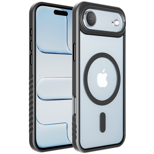 Reovo - Hoesje geschikt voor iPhone Air - Zwart - Transparant - geschikt voor MagSafe - Anti-slip case