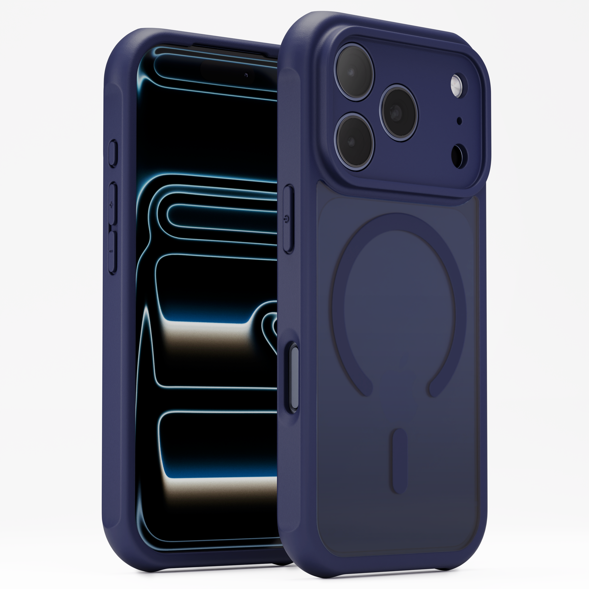 Reovo ClearMag Hoesje Geschikt voor iPhone 17 Pro Max - Geschikt voor MagSafe - Donkerblauw