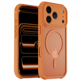 Reovo ClearMag Hoesje Geschikt voor iPhone 17 Pro - Geschikt voor MagSafe - Oranje