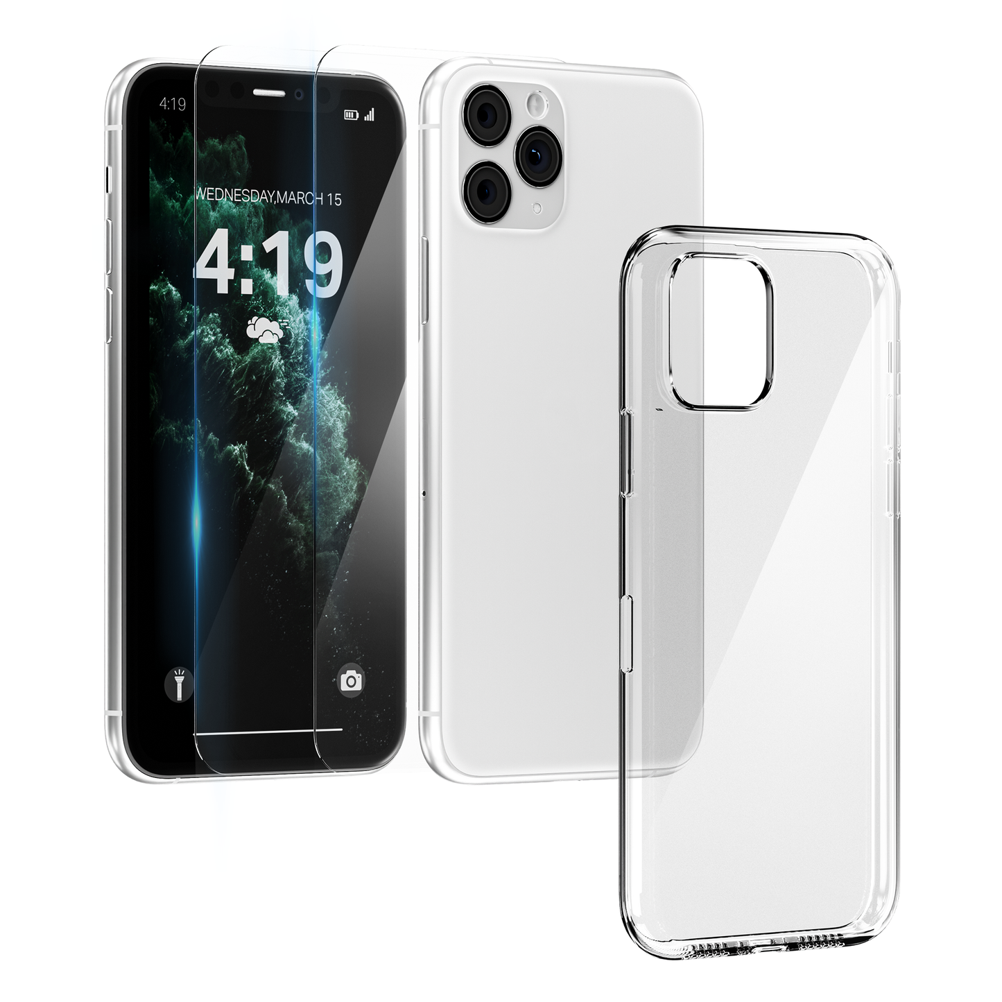 My Case Combo: Transparante Hoes met 2 Screenprotectors voor iPhone 11 Pro Max – Extra Veiligheid