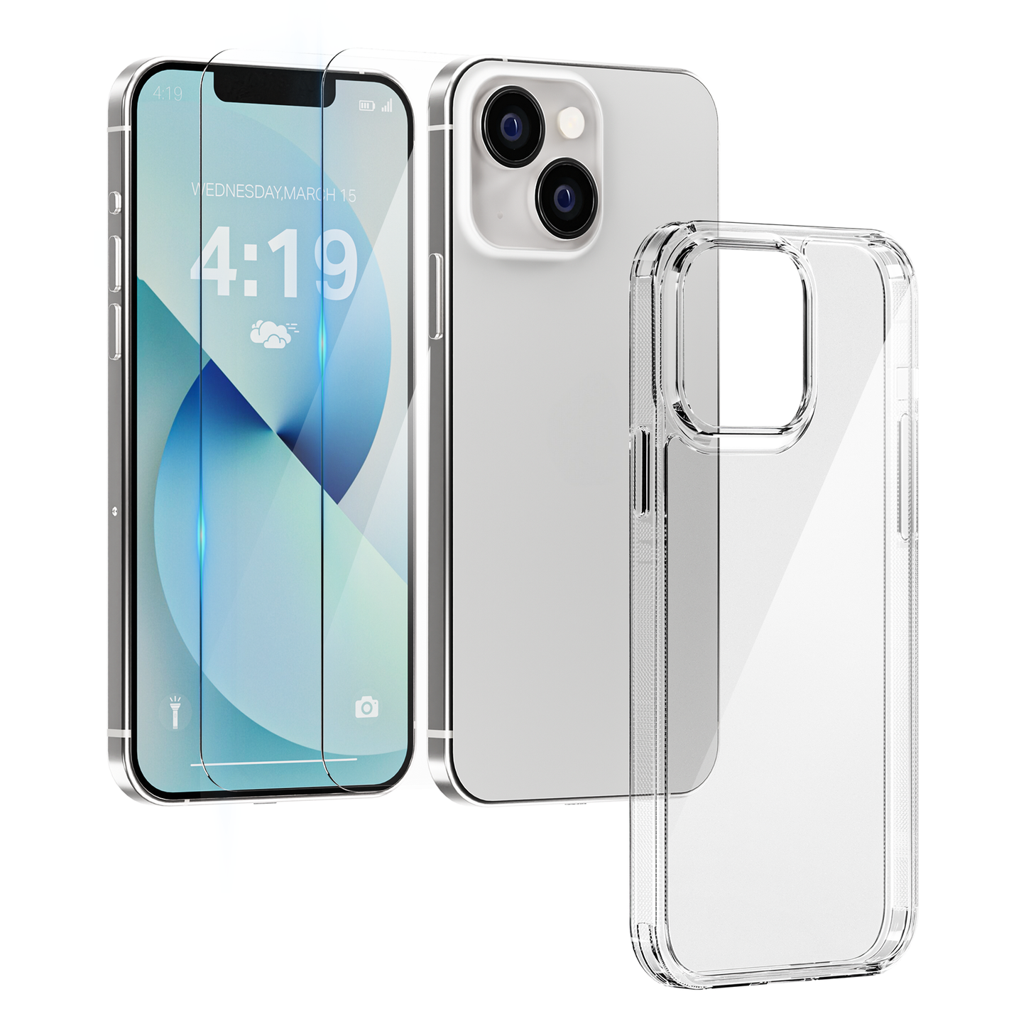 My Case Combo: Transparante Hoes met 2 Screenprotectors voor iPhone 13 – Extra Veiligheid