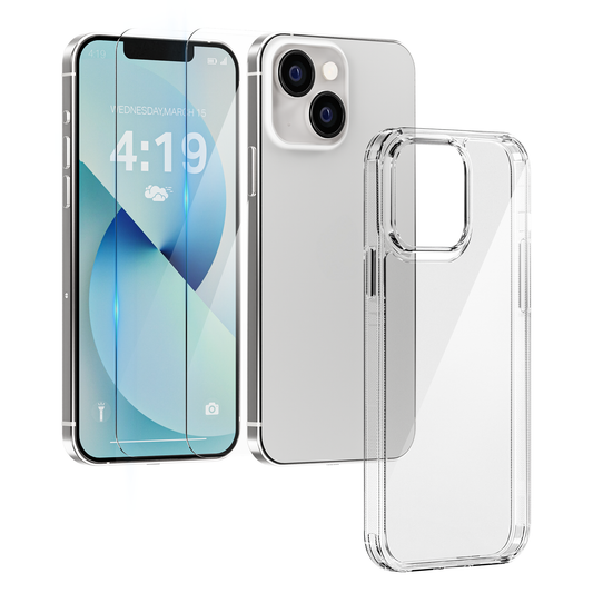 My Case Combo: Transparante Hoes met 2 Screenprotectors voor iPhone 13 – Extra Veiligheid