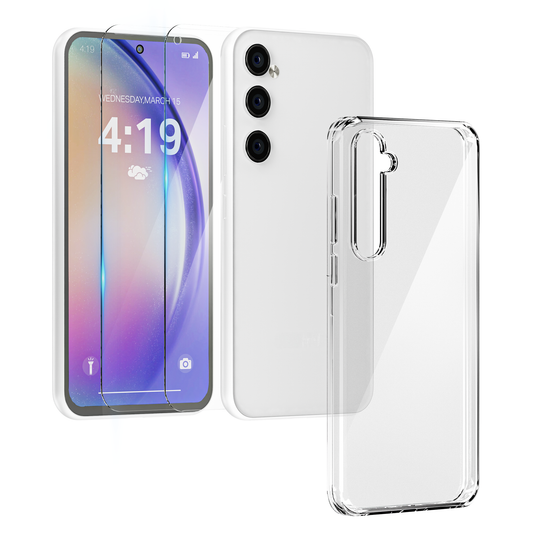 My Case Combo: Transparante Hoes met 2 Screenprotectors voor Samsung Galaxy A54 – Extra Veiligheid