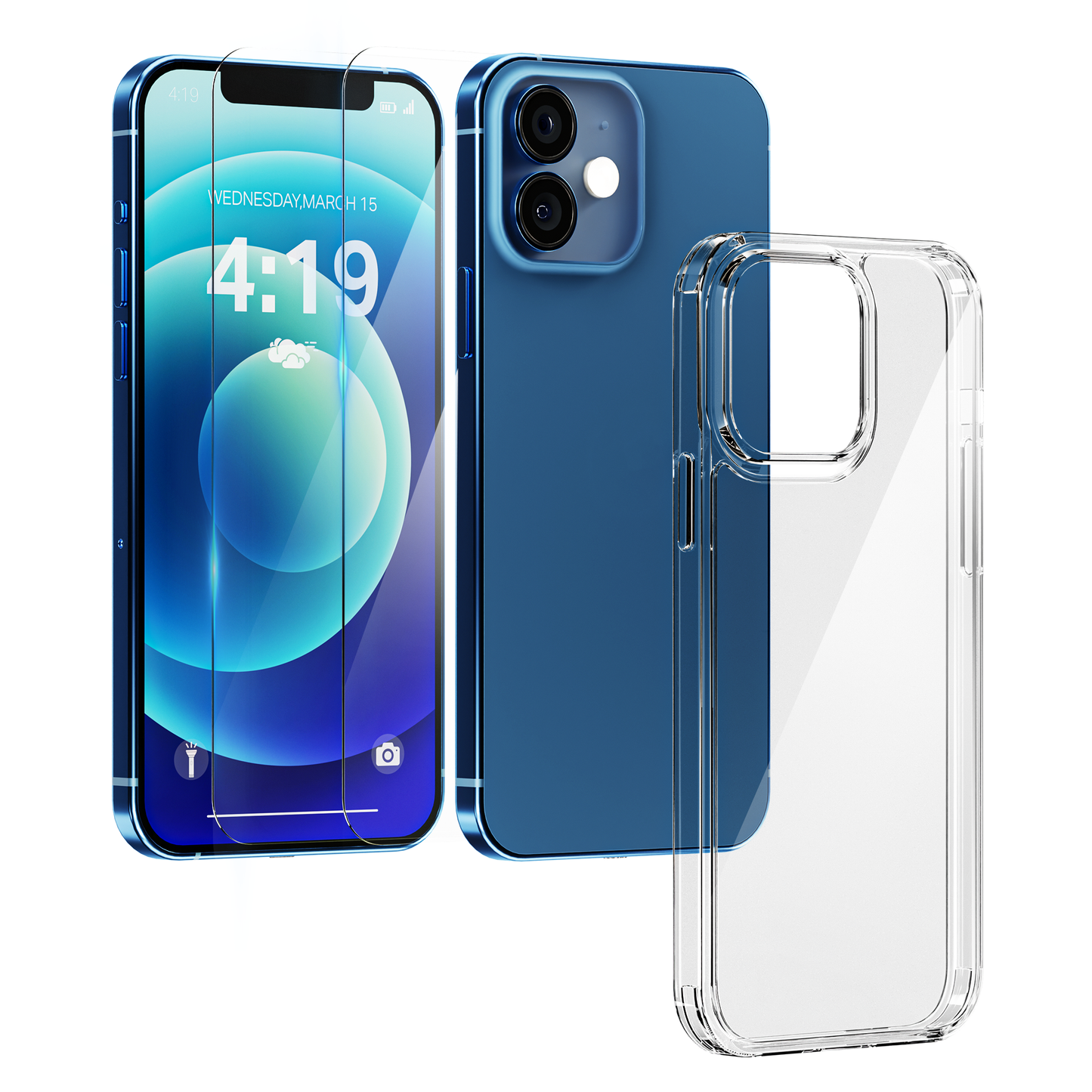 My Case Combo: Transparante Hoes met 2 Screenprotectors voor iPhone 12/12 Pro – Extra Veiligheid