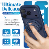 iPhone 17 Pro hoesje Donker Blauw Magsafe 360 telefoonstandaard