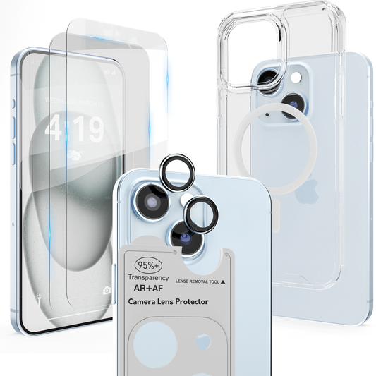 iTech COMBO voor iPhone 15 – Complete 4-in-1 Bescherming