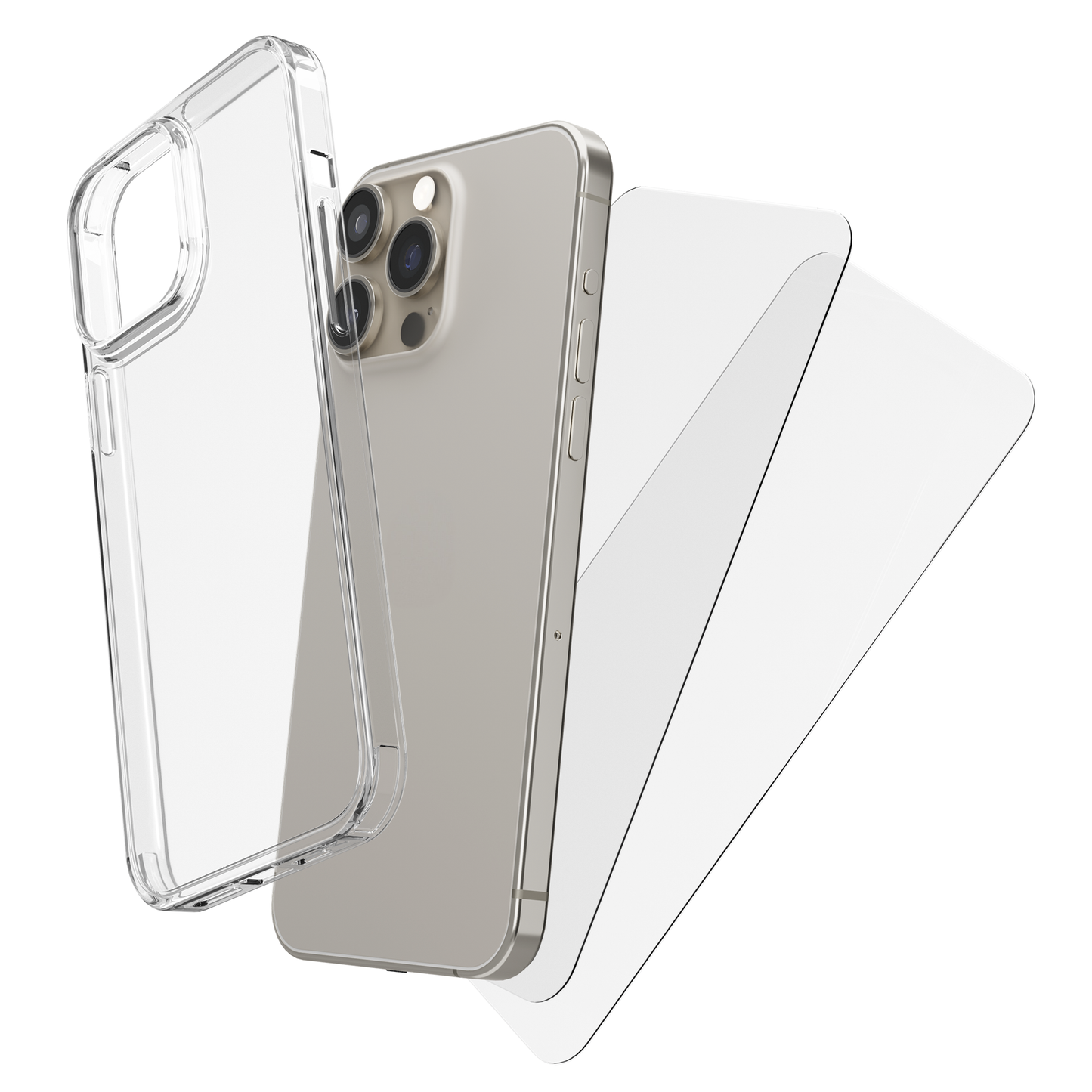 My Case Combo: Transparante Hoes met 2 Screenprotectors voor iPhone 16 Pro – Extra Veiligheid