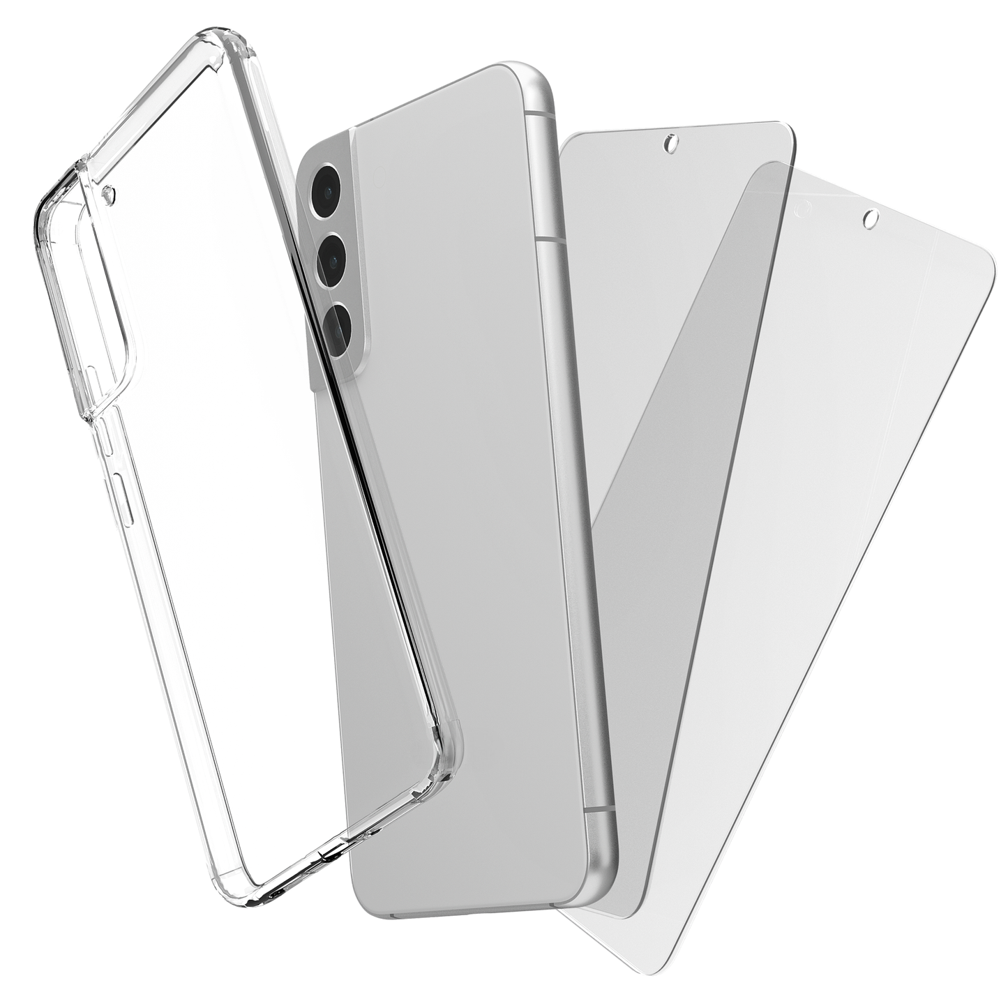 My Case Combo: Transparante Hoes met 2 Screenprotectors voor Samsung Galaxy S22 Plus – Extra Veiligheid