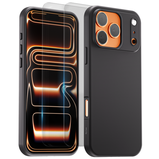 iPhone 17 Pro Hoesje Zwart - screen protector