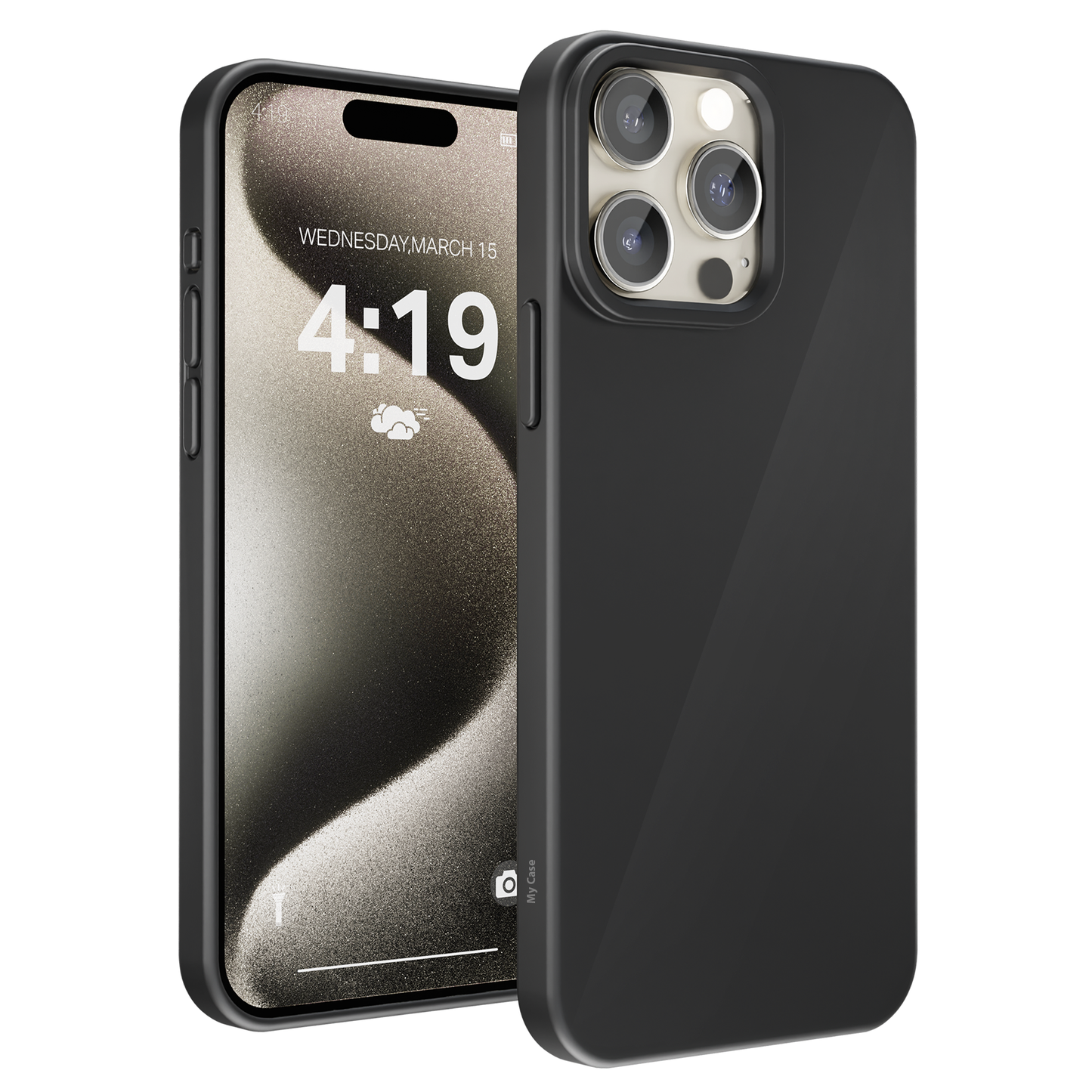 My Case Zwarte Siliconen Hoes voor iPhone 15 Pro Max – Slank Maar Beschermend