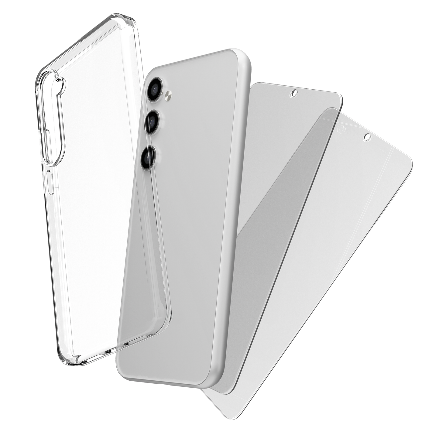 My Case Combo: Transparante Hoes met 2 Screenprotectors voor Samsung Galaxy A54 – Extra Veiligheid
