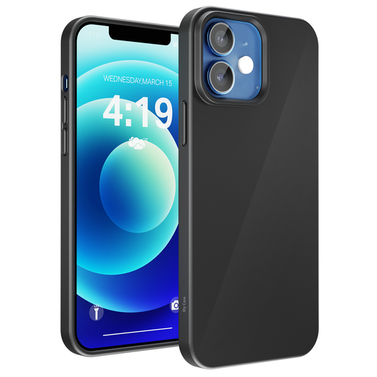My Case Zwarte Siliconen Hoes voor iPhone 12/12 Pro – Slank Maar Beschermend