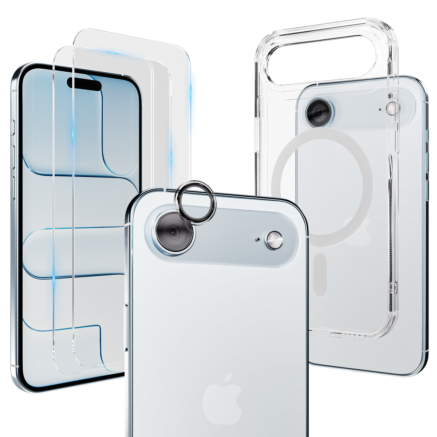 iPhone 17 Air hoesje Transparant - screenprotector - camera protector