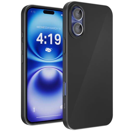 My Case Zwarte Siliconen Hoes voor iPhone 16 Plus – Slank Maar Beschermend