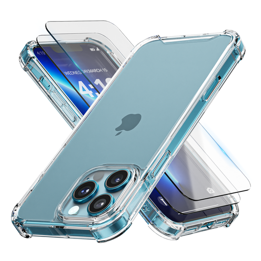 iTech Combo: 2 Screenprotectors & 1 Bumper Hoes voor iPhone 12 Pro  – 3-in-1 Bescherming