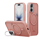 Reovo - Hoesje Geschikt voor iPhone 17 - Camera standaard - Geschikt voor MagSafe - Roze - anti-val technologie