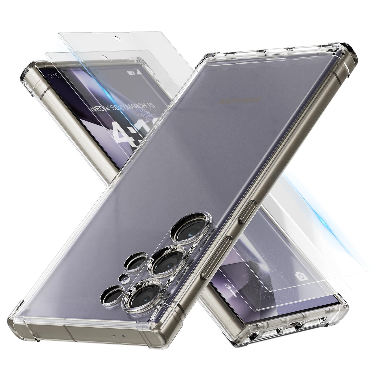 iTech Combo: 2 Screenprotectors & 1 Bumper Hoes voor Samsung Galaxy S24 Ultra – 3-in-1 Bescherming
