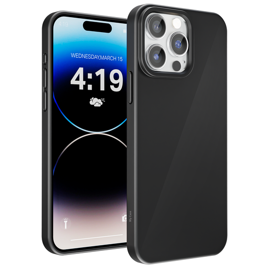 My Case Zwarte Siliconen Hoes voor iPhone 14 Pro Max – Slank Maar Beschermend