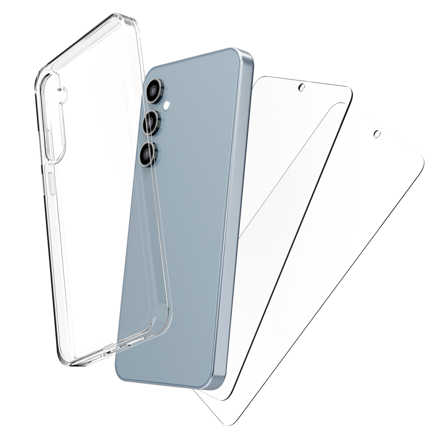 My Case Combo: Transparante Hoes met 2 Screenprotectors voor Samsung Galaxy A35 – Extra Veiligheid