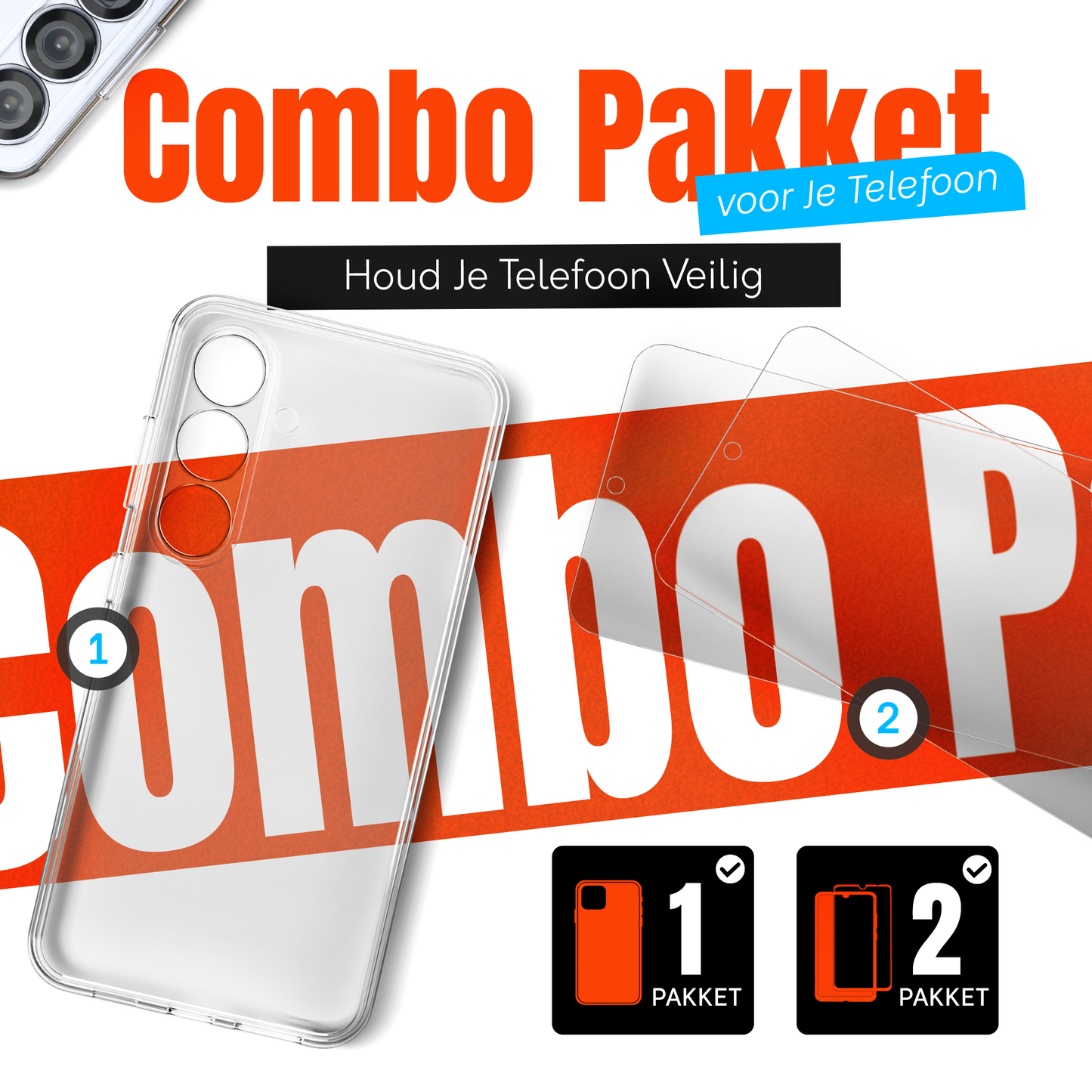 My Case Combo: Transparante Hoes met 2 Screenprotectors voor Samsung Galaxy S25 – Extra Veiligheid