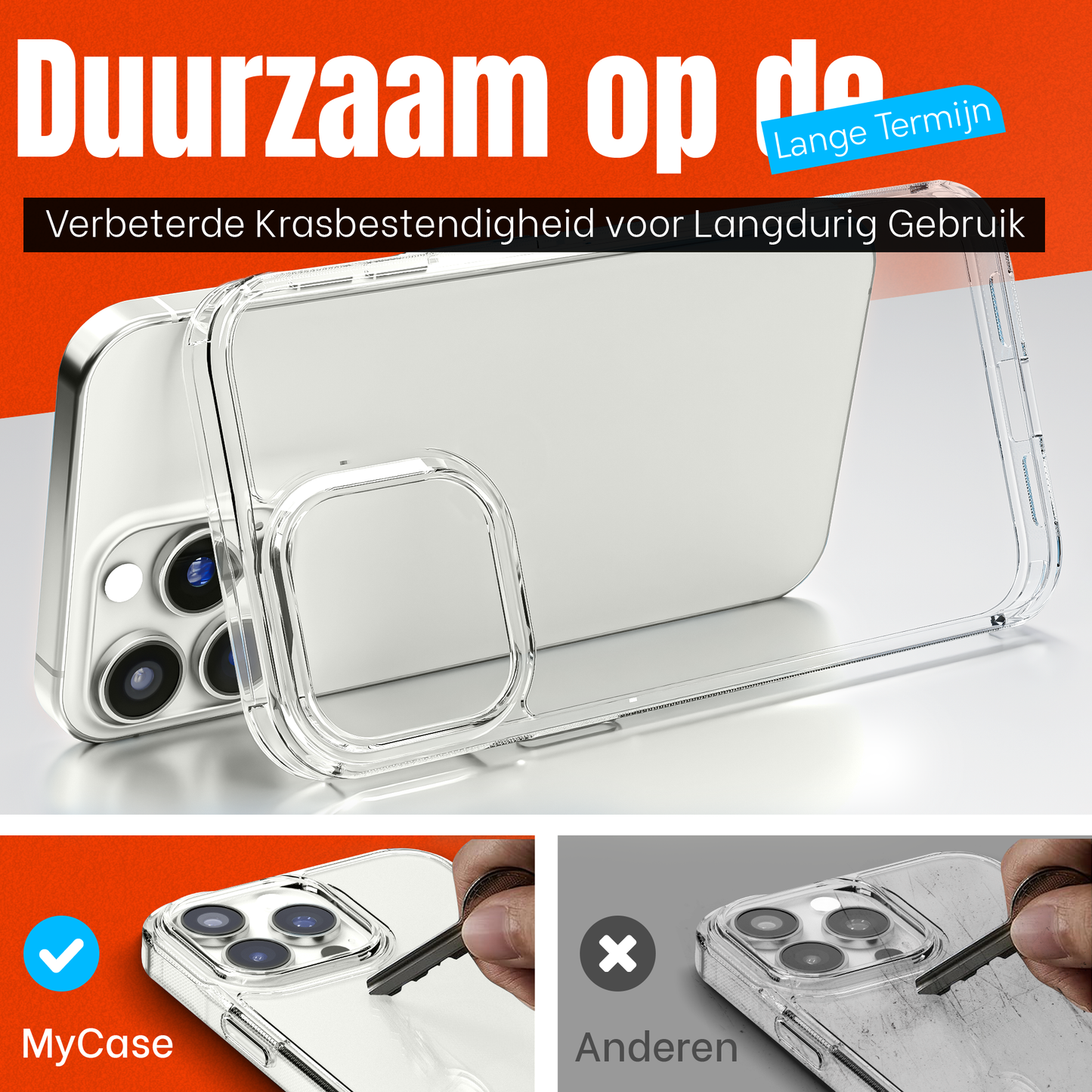 My Case Transparante Hoes voor iPhone 12 Pro Max – Niet Vergelend & Langdurig Helder