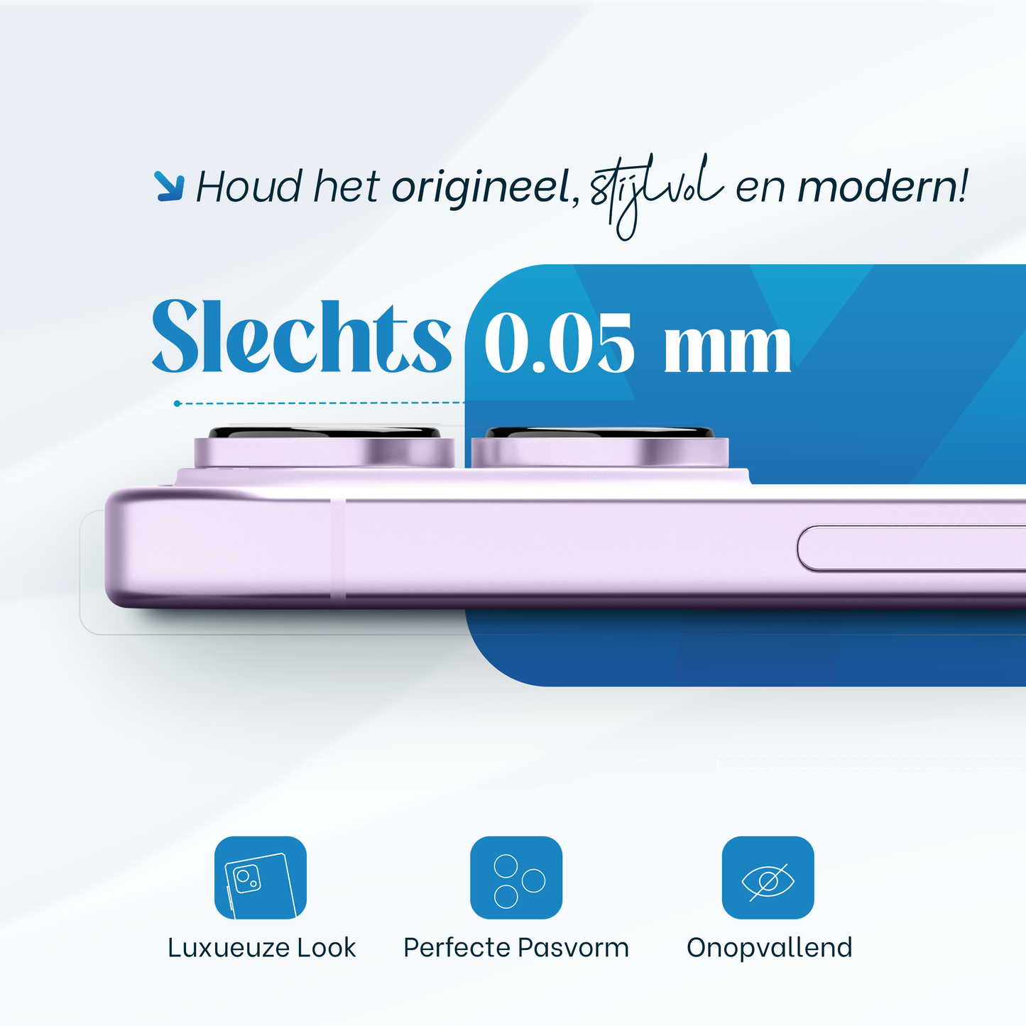 REOVO Camera Protector – Geschikt voor iPhone 17 - 0.05mm Slim Fit – Lavendel paars -Titanium Frame – Anti-Kras & Schokbestendig