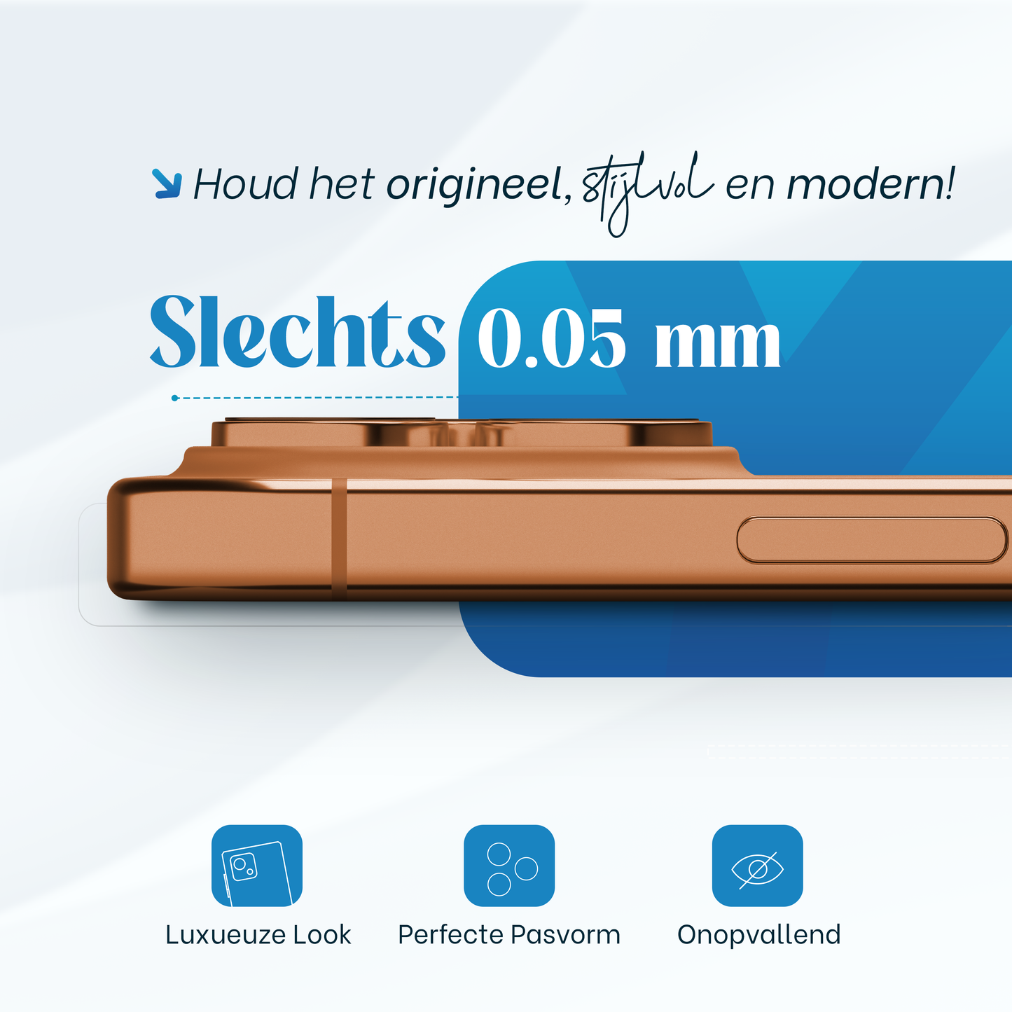 REOVO Camera Protector – Geschikt voor iPhone 17 Pro - 0.05mm Slim Fit – Oranje -Titanium Frame – Anti-Kras & Schokbestendig