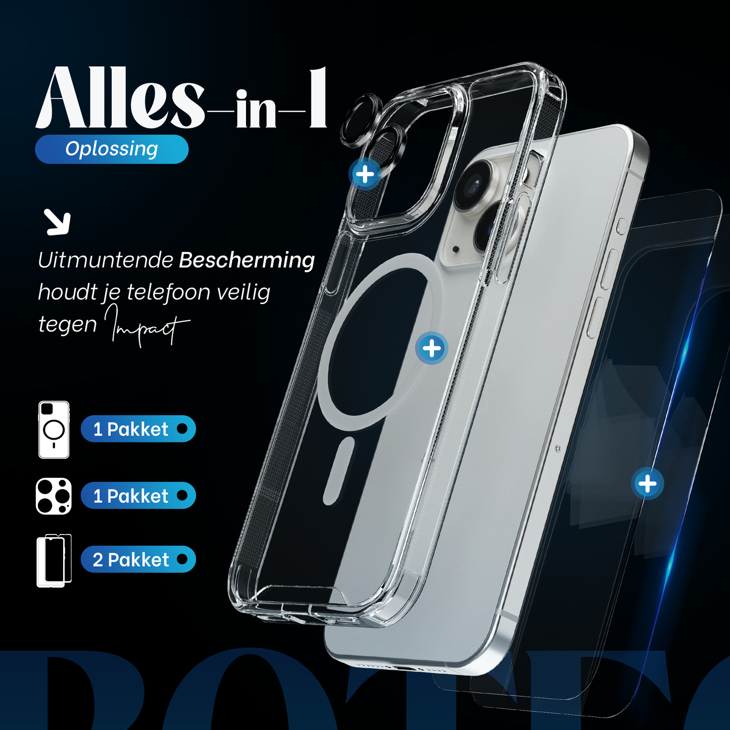 iTech COMBO voor iPhone 13 – Complete 4-in-1 Bescherming