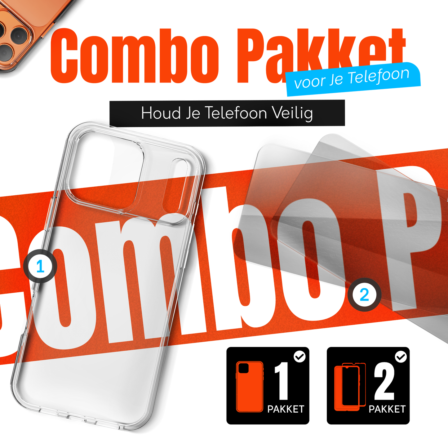 iPhone 17 Pro Max Hoesje Transparant - screen protector