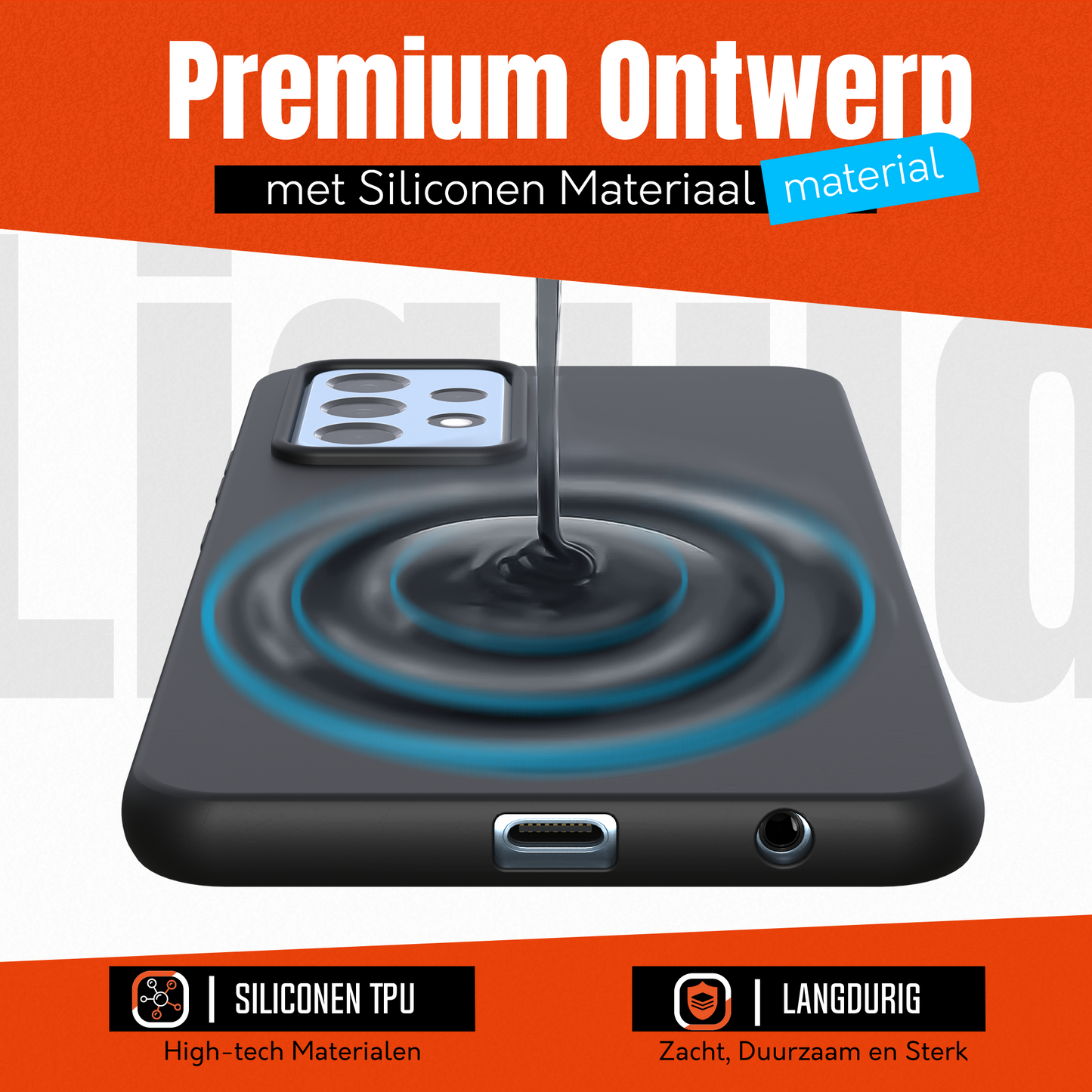 My Case Zwarte Siliconen Hoes voor Samsung Galaxy A53 – Slank Maar Beschermend