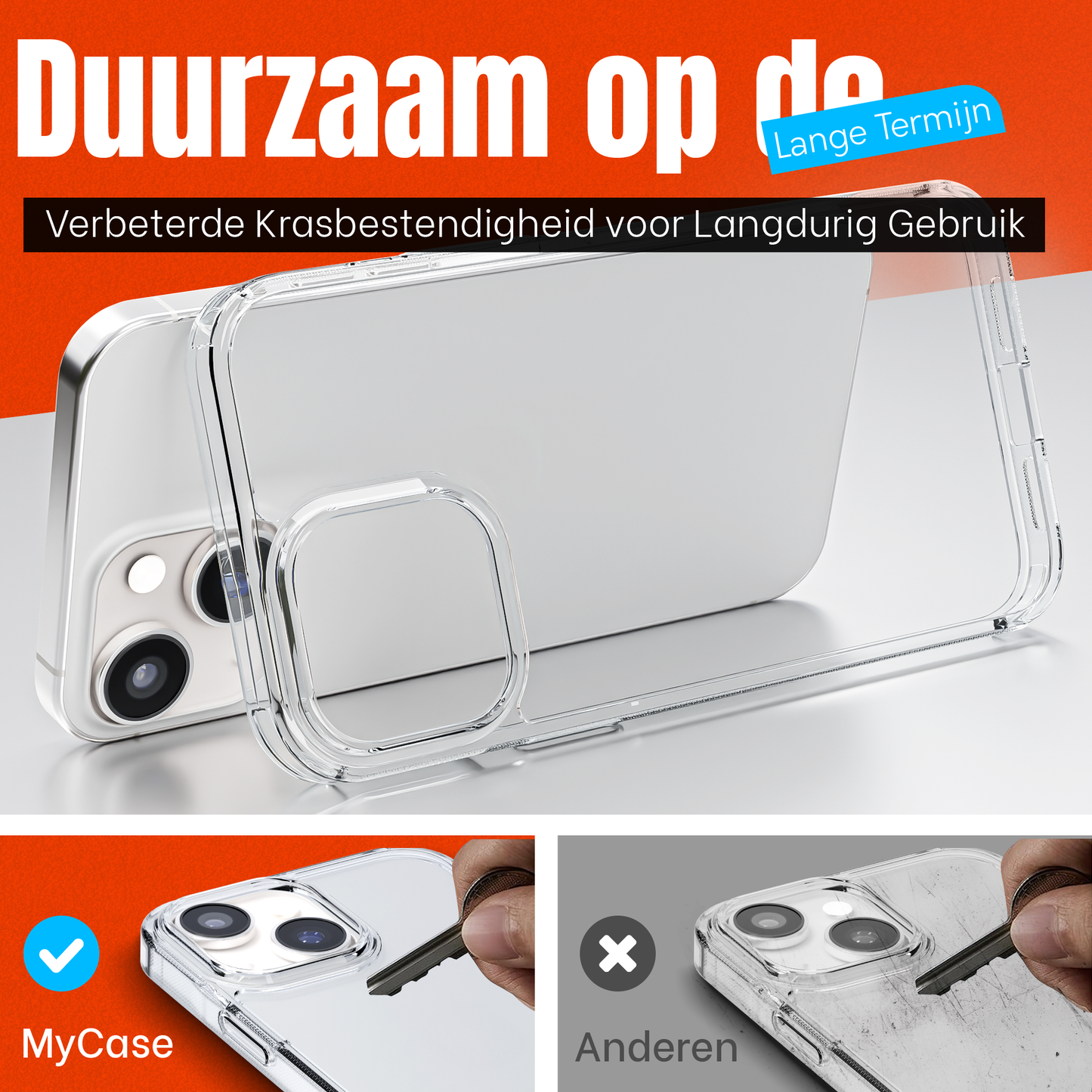My Case Transparante Hoesje voor Apple iPhone 14 Plus – Langdurig Helder